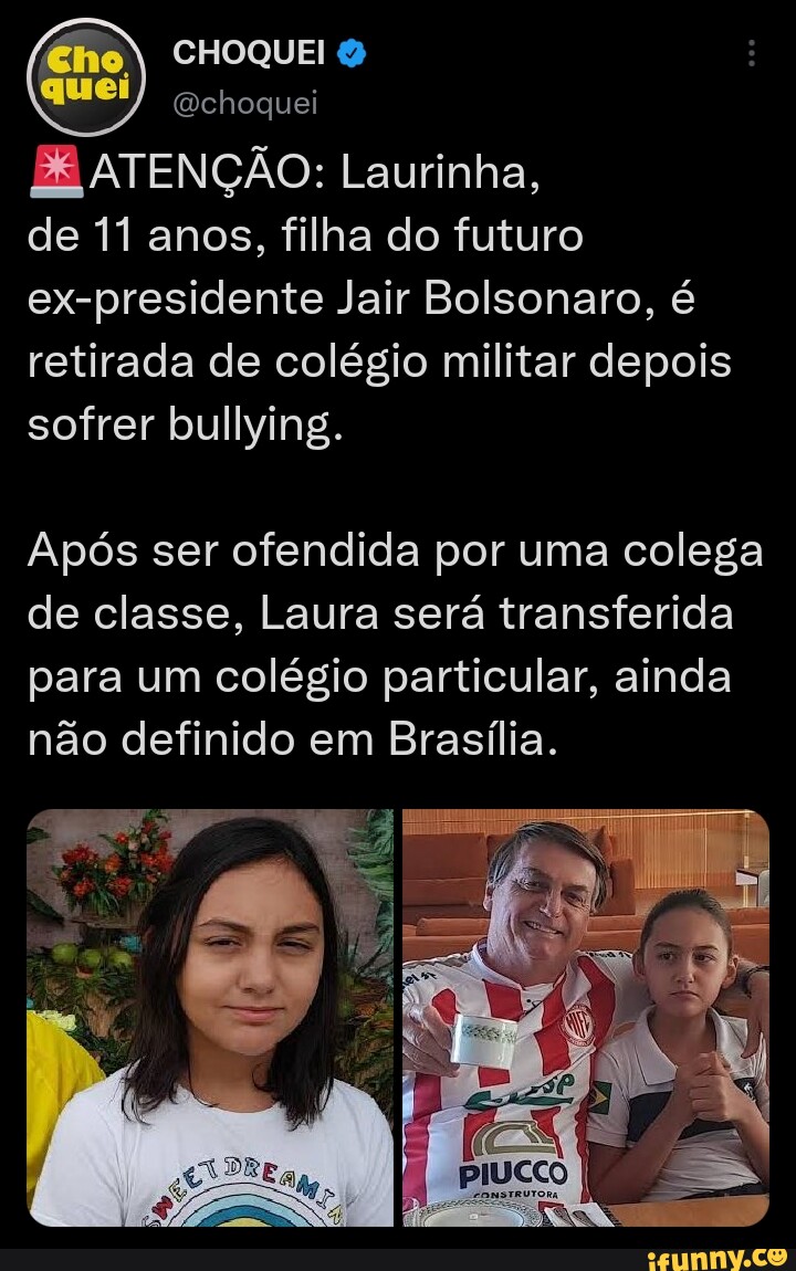 Laurinha 2050, diz Bolsonaro em vídeo com a filha
