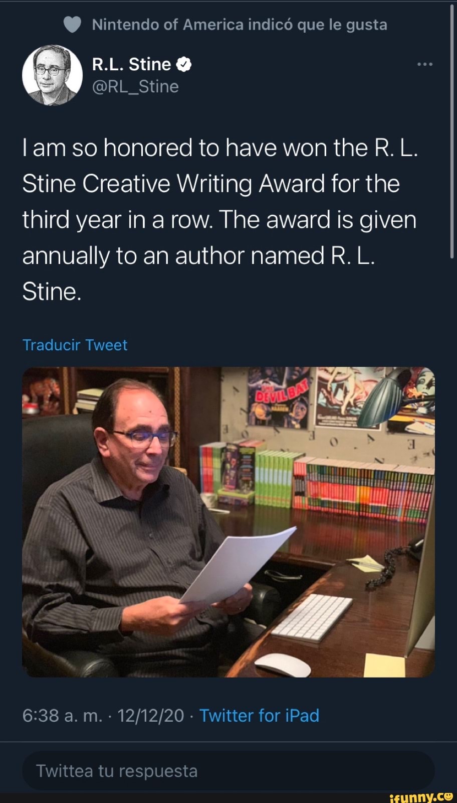 Nintendo of America indicd que le gusta R.L. Stine RL Stine am