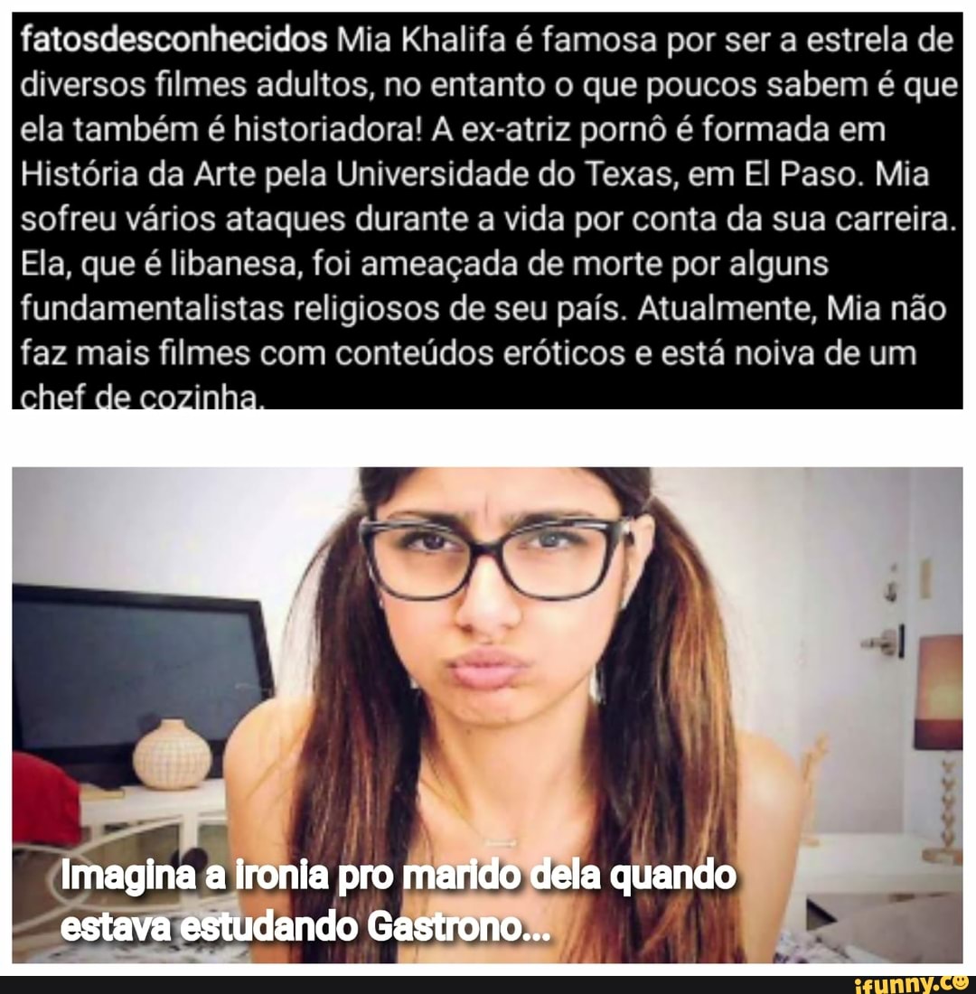 Fatosdesconhecidos Mia Khalifa é famosa por ser a estrela de diversos filmes  adultos, no entanto o