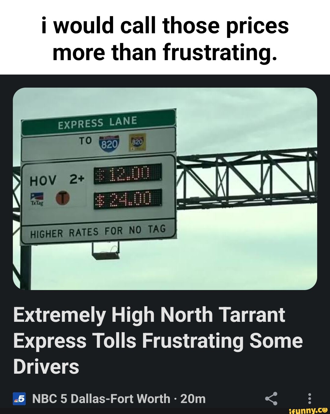 Would call those prices more than frustrating. LANE MIGHER RATES FOR NO