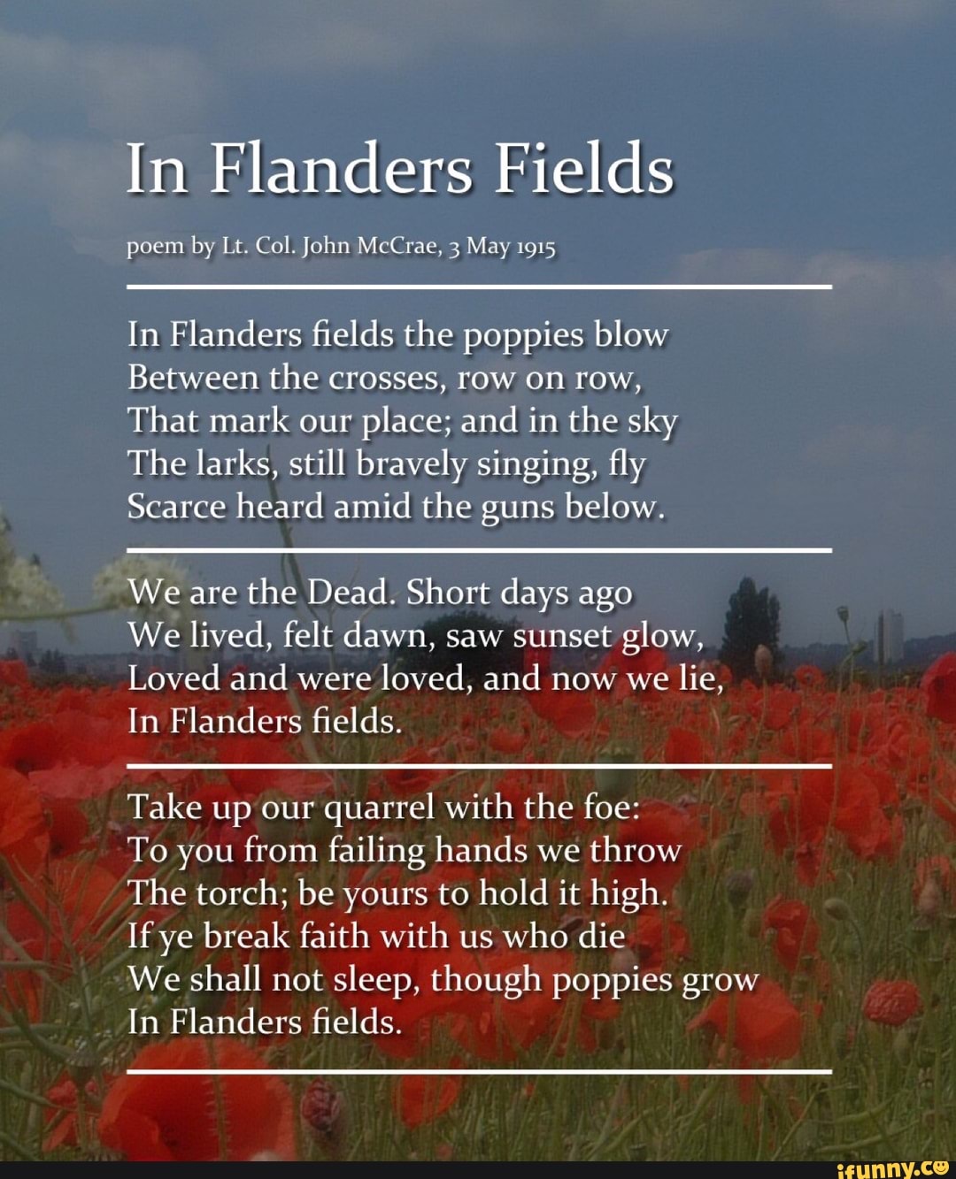 In Flanders' Fields Lyric Video 