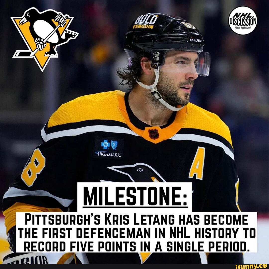 PITTSBURGH'S KRIS LETANG LETANG HAS BECOME THE FIRST DEFENCEMAN IN NHL ...