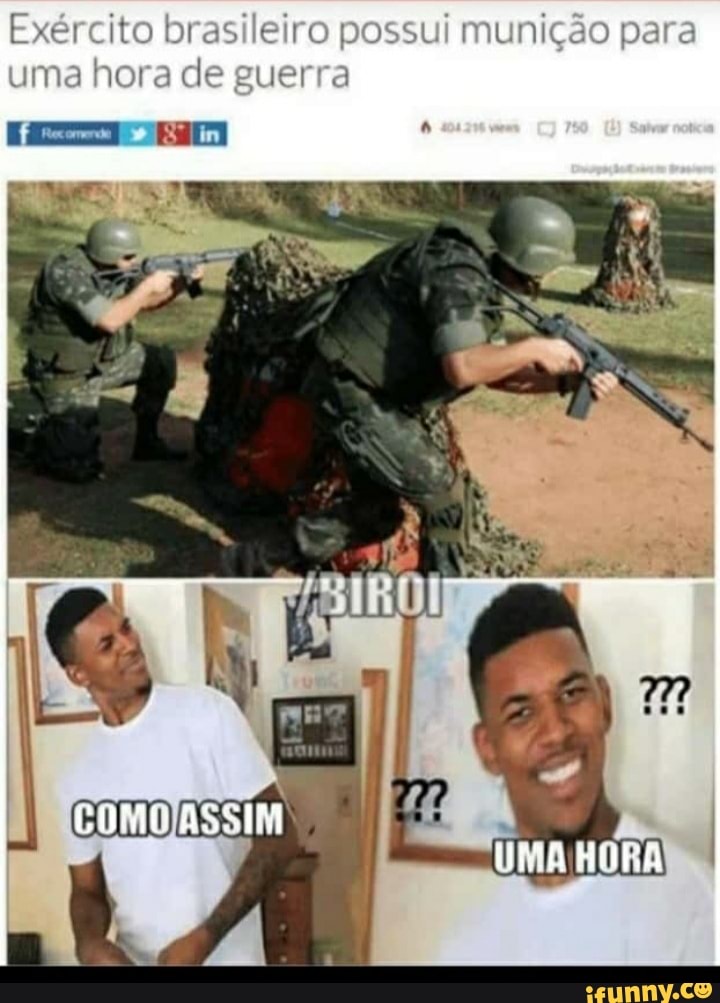 Agosto de 2012: Exército brasileiro possui munição para uma hora de guerra