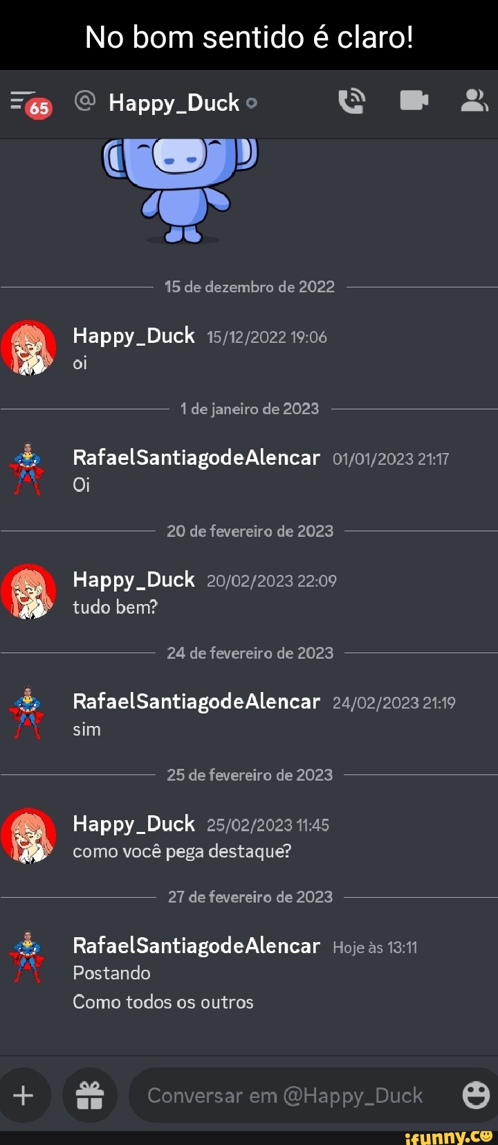 Oi gente, eu tenho um server de shitpost no discord mas tem quase