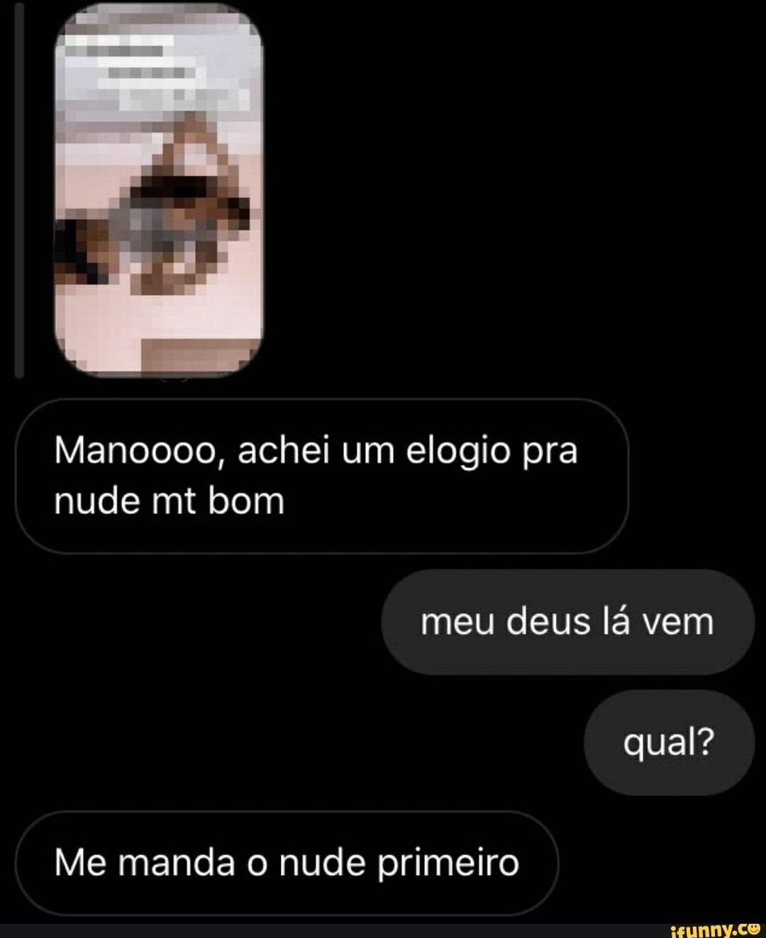 Manoooo, achei um elogio pra nude mt bom Me manda o nude primeiro - iFunny  Brazil