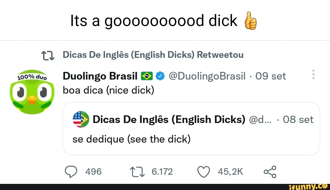 Dicas De Inglês (English Dicks) on X:  / X