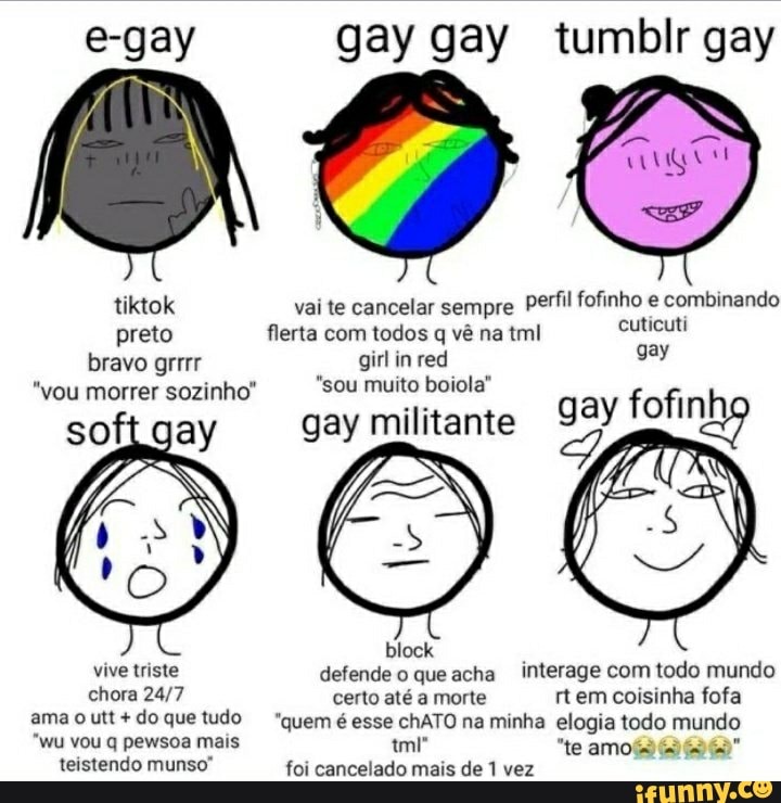 E-gay gay gay tumblr gay tiktok vai te cancelar sempre Perfil fofinho  combinando preto flerta
