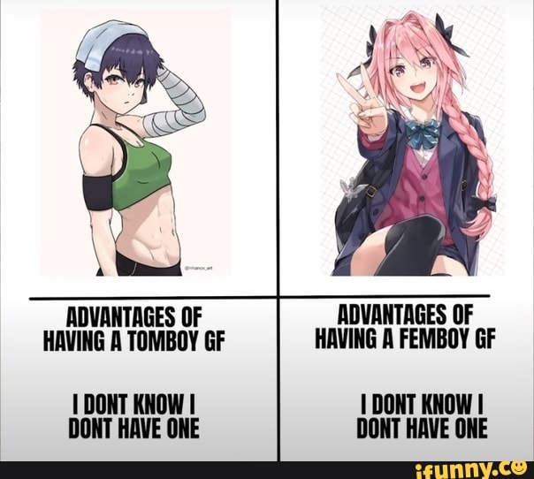 ADVANTAGES OF ADVANTAGES OF HAVING A TOMBOY GF HAVING A FEMBOY GF DONT KNOW  DONT KNOW DONT HAVE ONE DONT HAVE ONE - iFunny Brazil