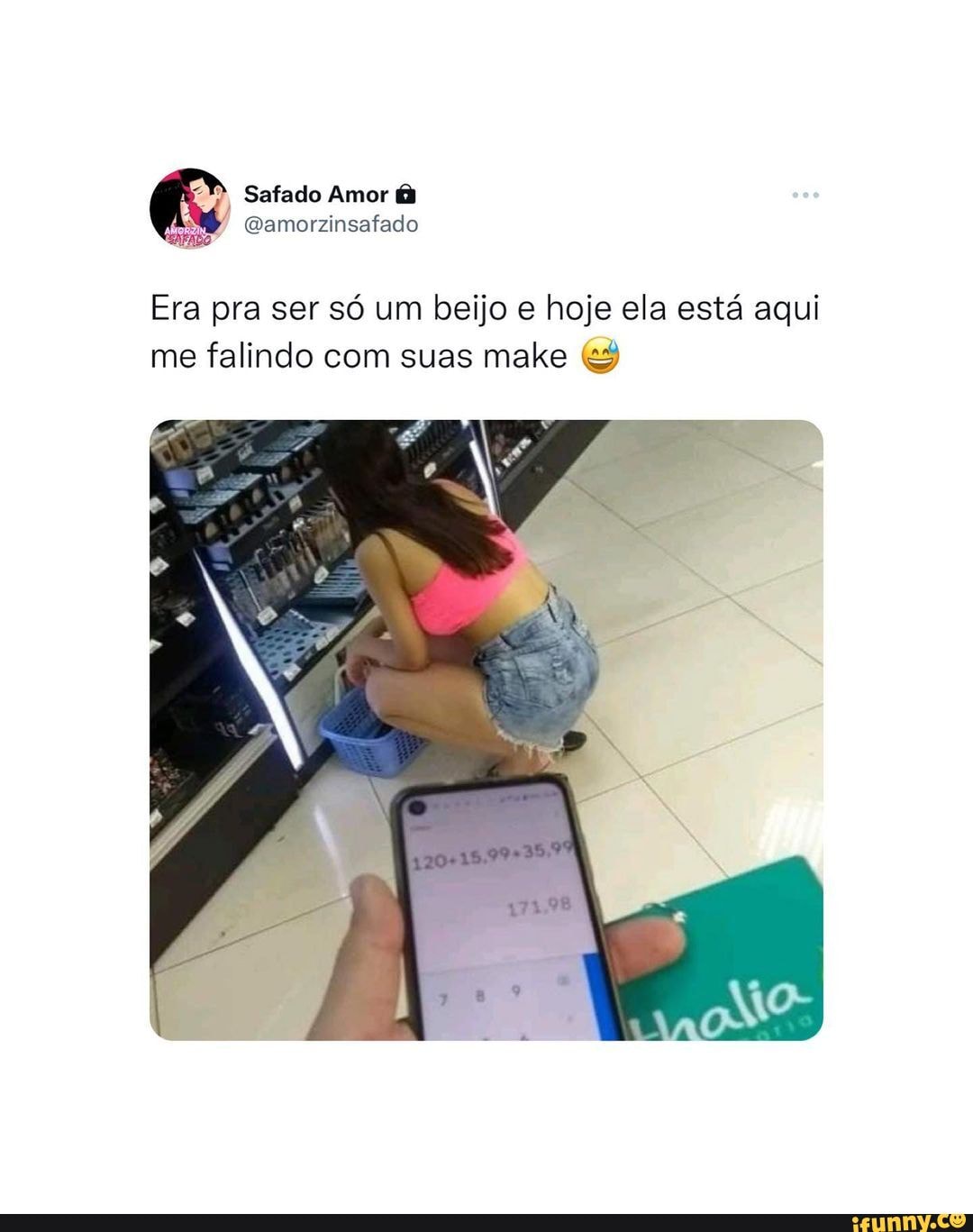 Safado Amor QGamorzinsafado Era pra ser só um beijo e hoje ela está aqui me  falindo com suas make - iFunny Brazil