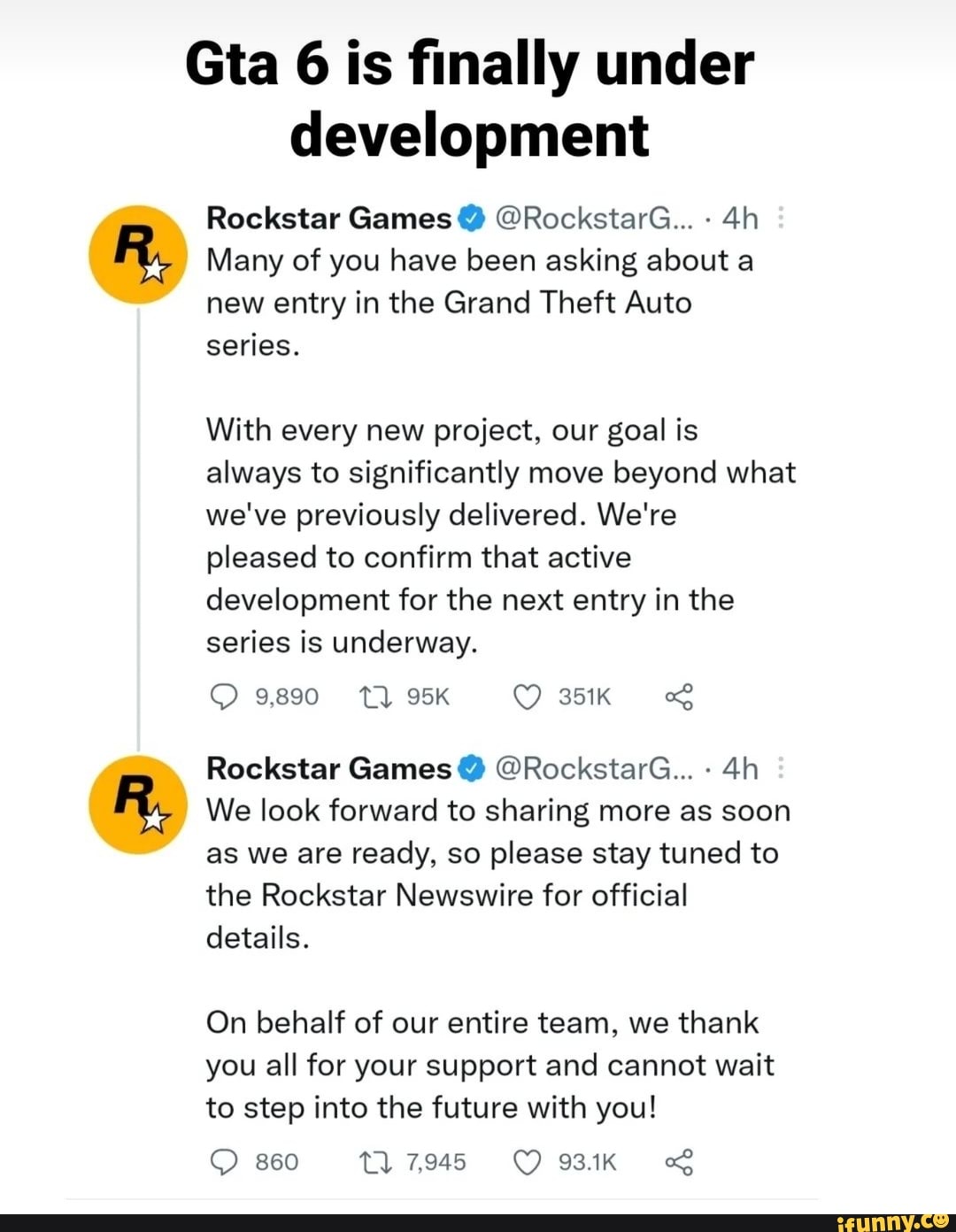 Tweet Rockstar Games @ @RockstarG R.) Many new of you entry in