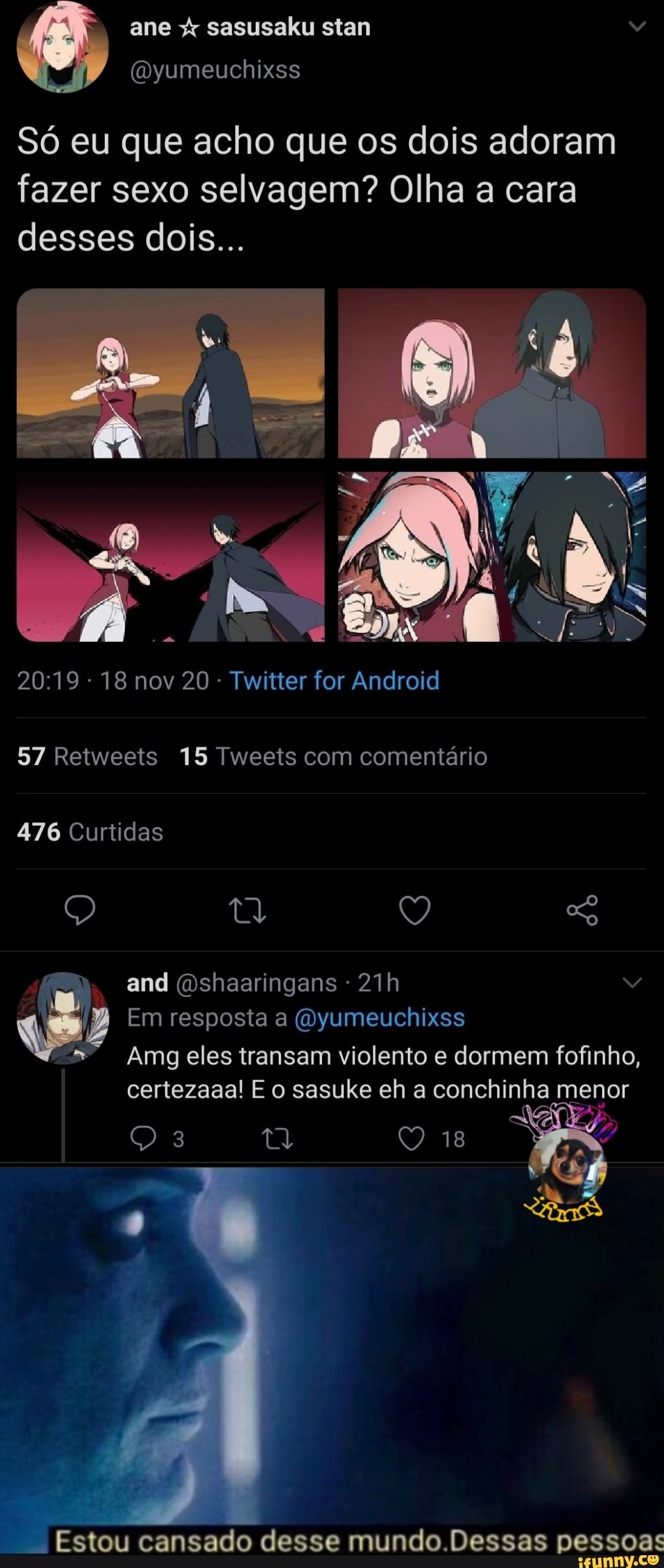 ESPERTO MESMO É O SASUKE QUE NÃO QUIS UM BRAÇO ESQUERDO PRA NÃO POR UMA  ALIANÇA DE CASAMENTO ASSUMINDO SAKURA - iFunny Brazil