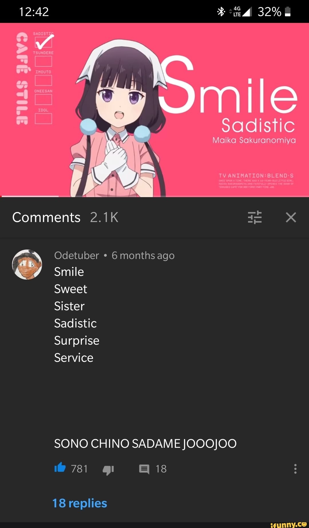 Smile Sweet Sister Surprise Service SONO CHINO SADAME JOOOJOO - iFunny  Brazil