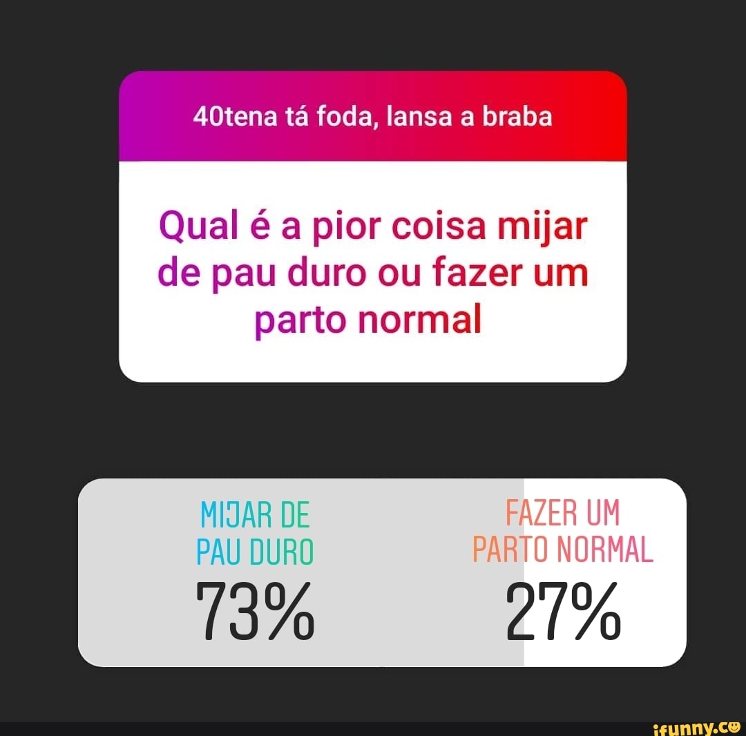 Qual é a pior coisa mijar de pau duro ou fazer um parto normal - iFunny  Brazil