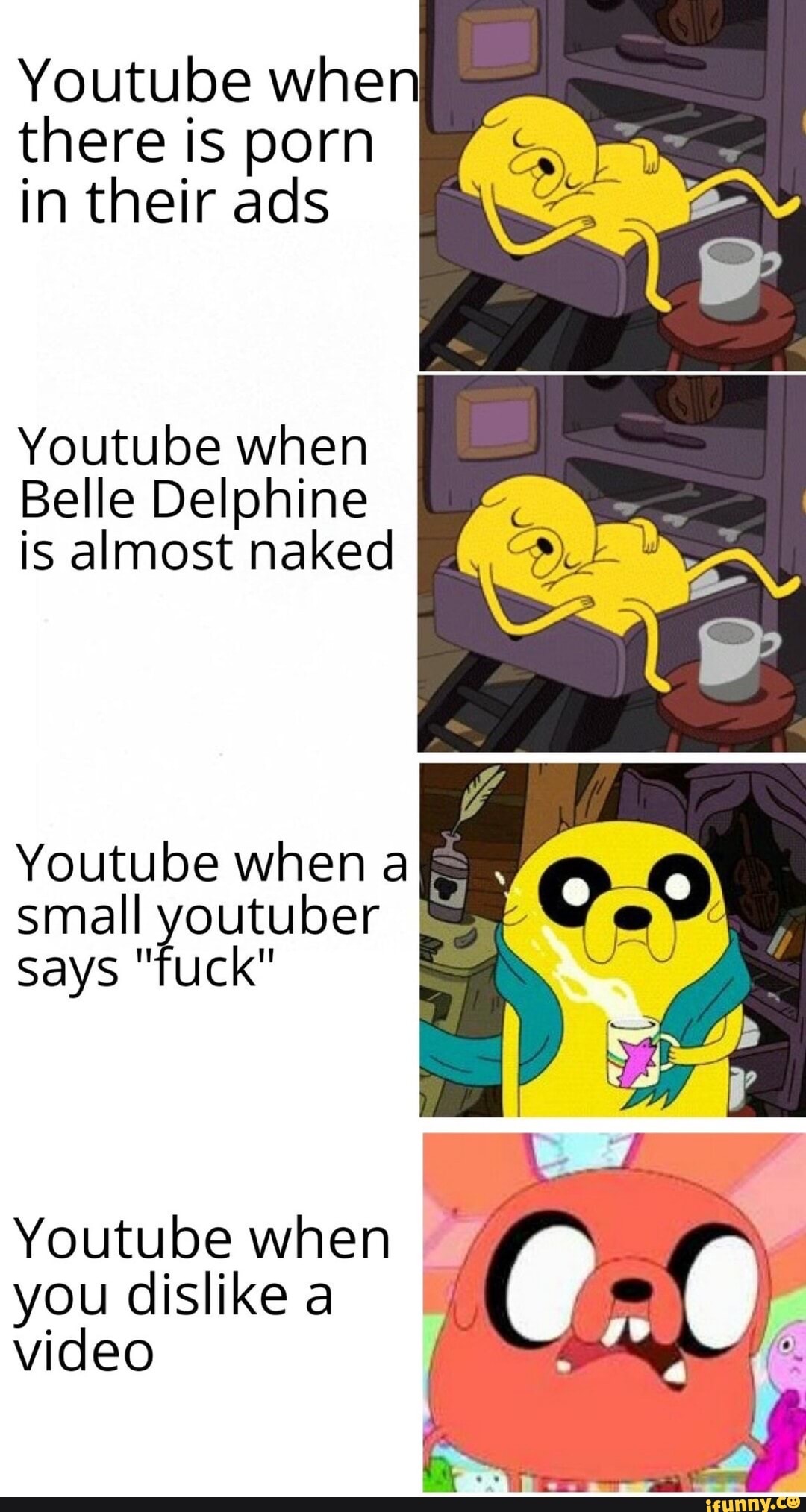 1080px x 2027px - Youtube when there is porn in their ads Youtube when Belle Delphine is almost  naked Youtube when ak Small youtuber says \