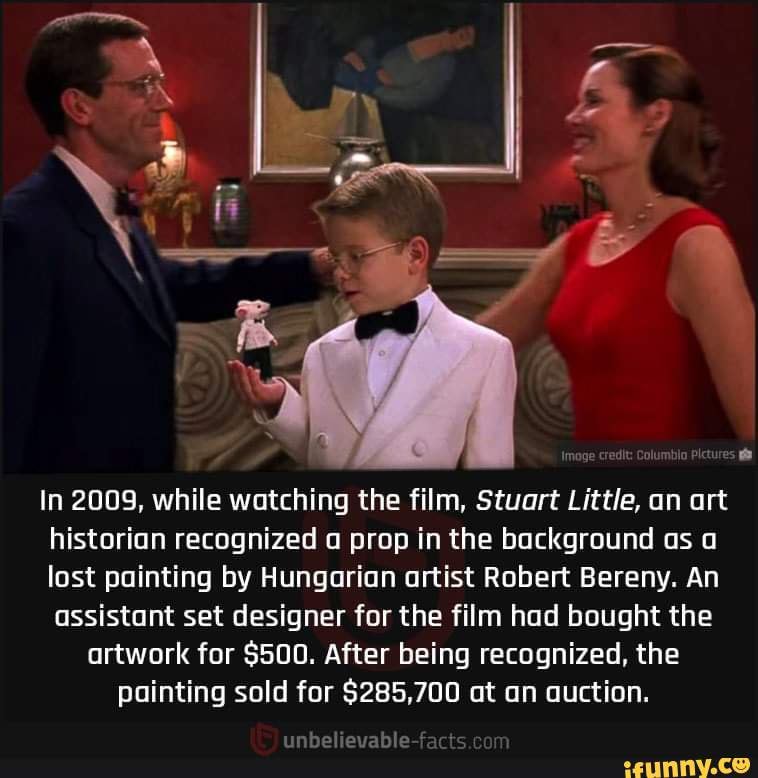 In 2009 while watching the film Stuart Little an art historian