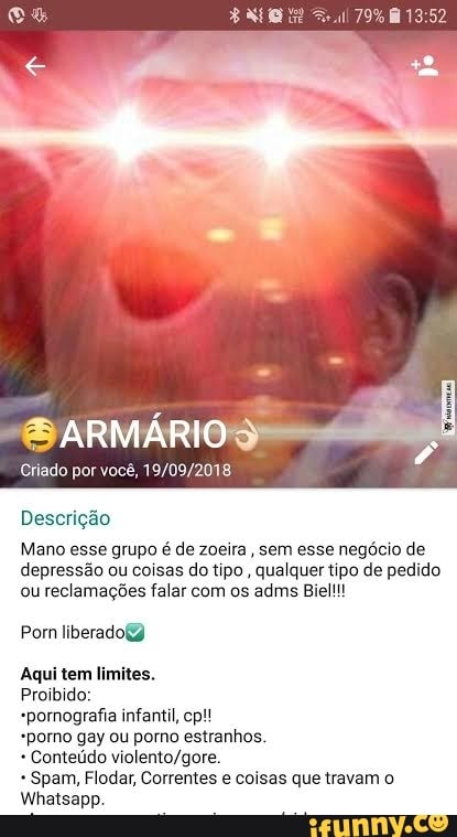 ARMÁRIO Criado por você Descrição Mano esse grupo é de zoeira sem  