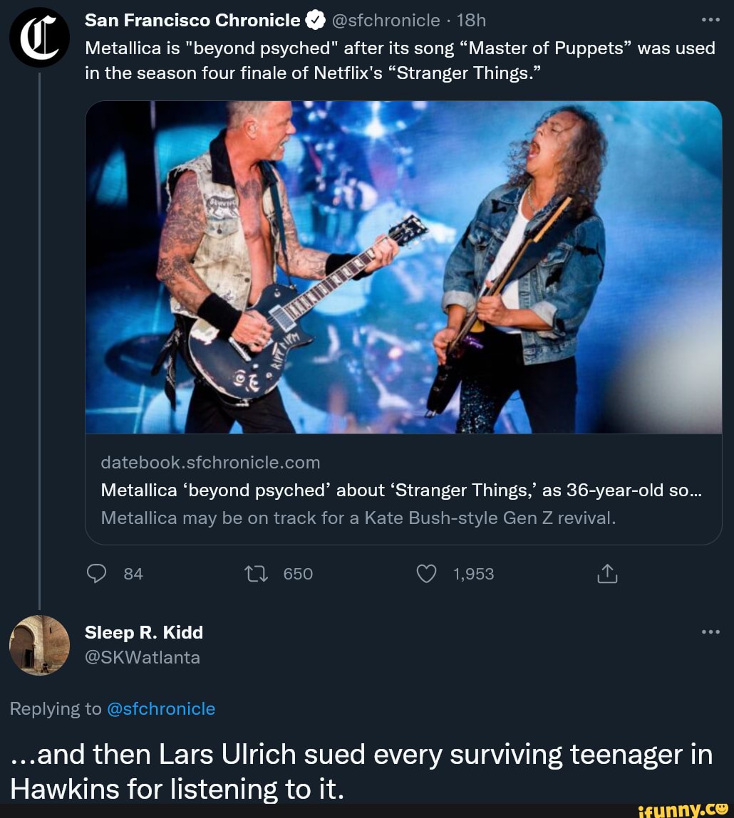 Lars Ulrich explique pourquoi Metallica a accepté l'utilisation de «Master  Of Puppets» dans «Stranger Things»
