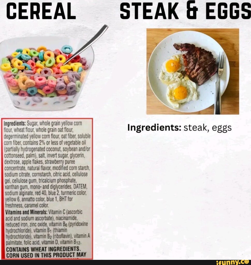 CEREAL Ingredients Sugar, whole grain yellow corn flour, wheat flour