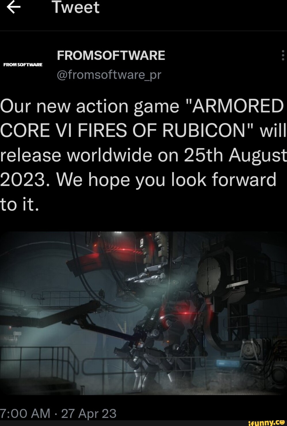 Some Fans Feel That 'Armored Core VI' Has Been Snubbed By The Game Awards :  r/fromsoftware