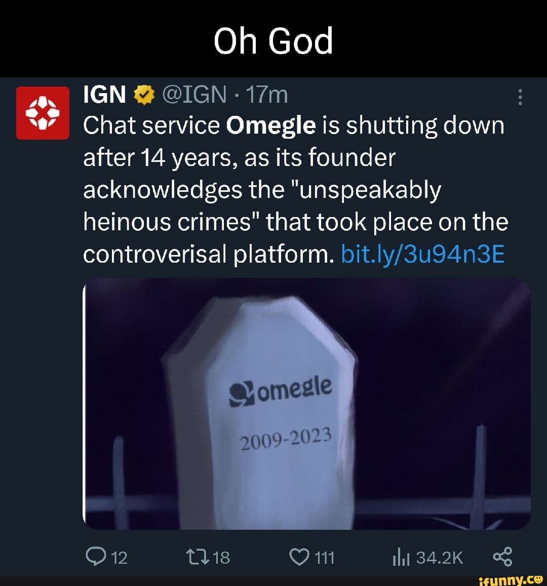 End of an Era: Popular chat website Omegle forced to shut down for aiding  'heinous crimes