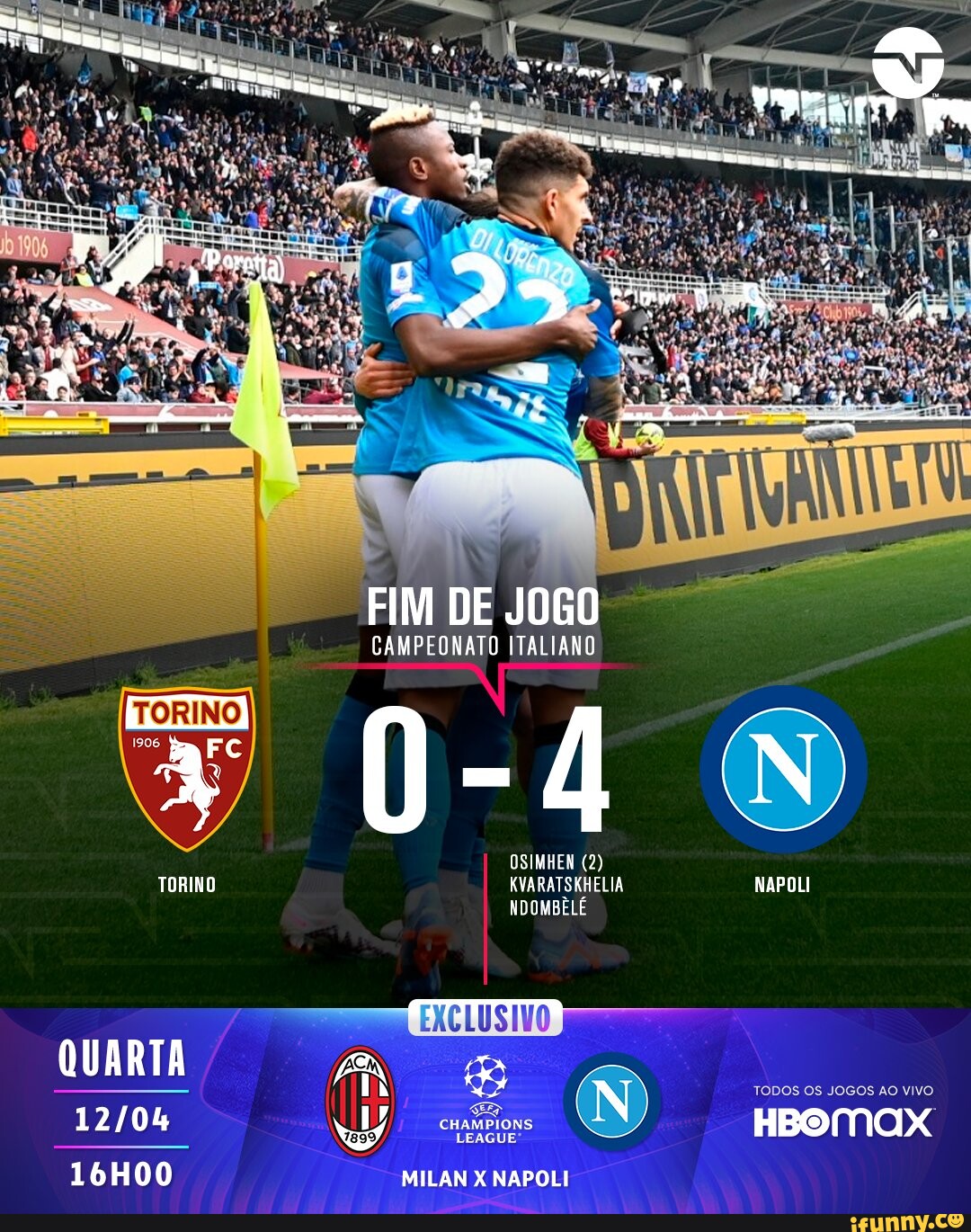 Gols e melhores momentos para Torino x Napoli pela Série A (0-4)