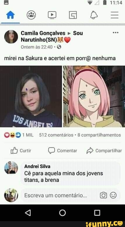 Brasil Qualquer menino dando em cima da Sakura no clássico: Sasuke: -  iFunny Brazil