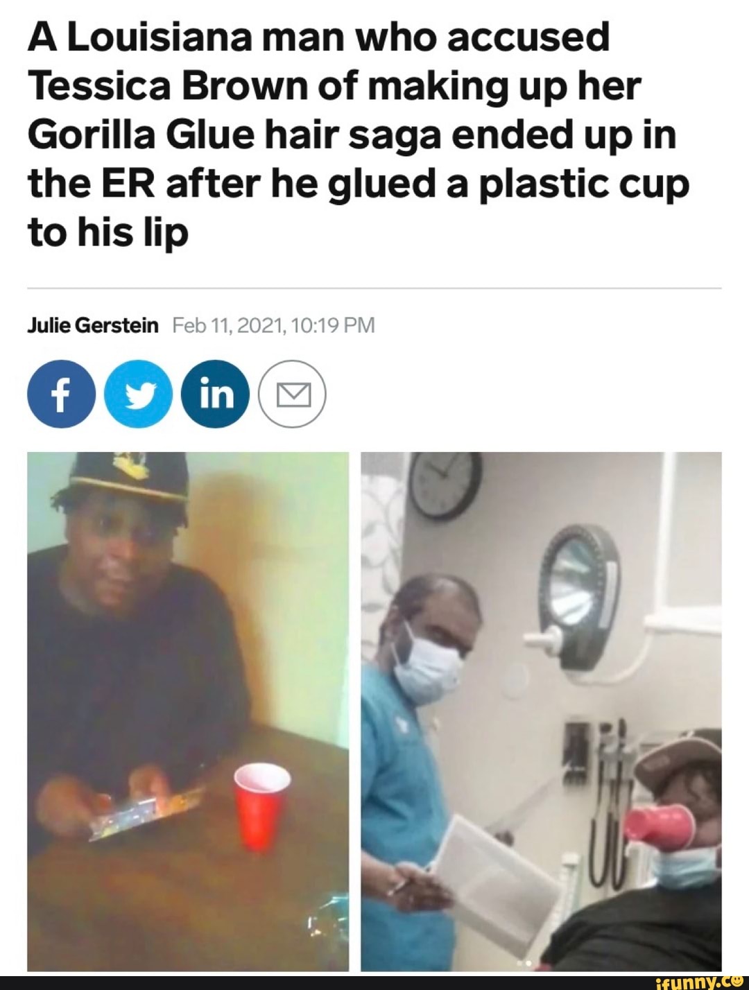 Louisiana man attempts Gorilla Glue challenge, ends up in ER 