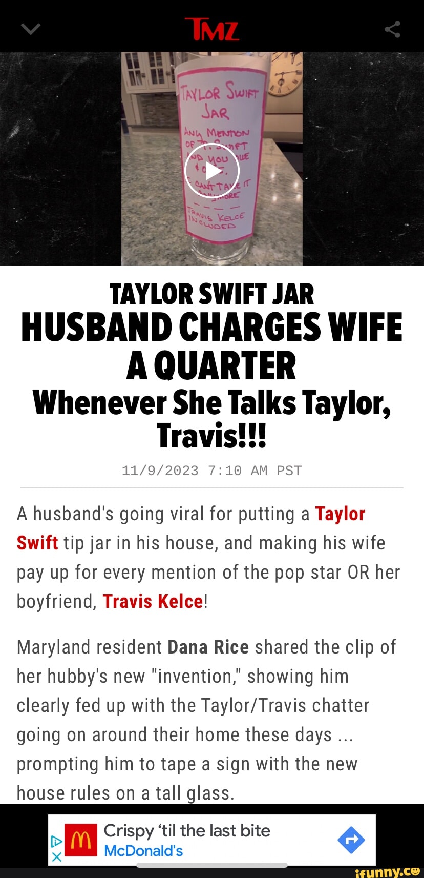 Maryland wife must pay fine to 'Taylor Swift jar' if she mentions