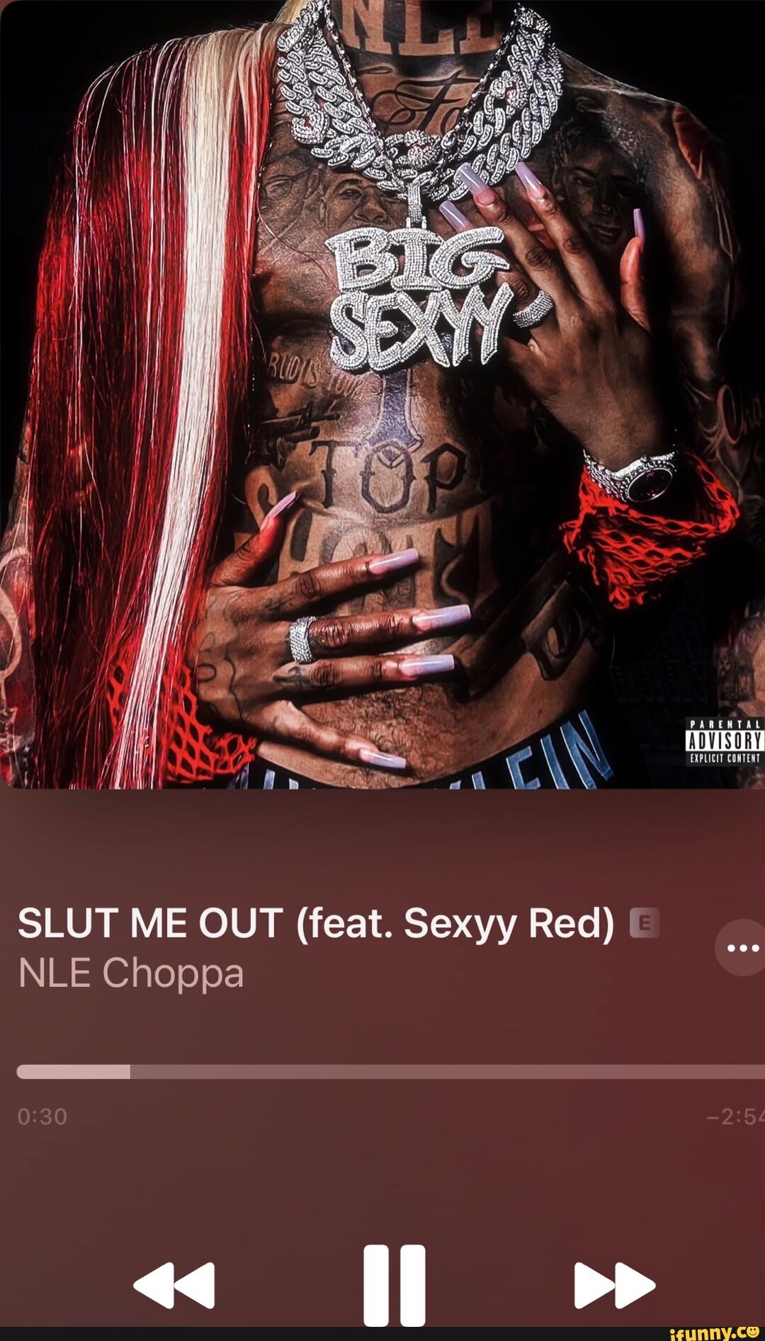 RENTAL ADVISORY EXPLICIT CONTENT SLUT ME OUT (feat. Sexyy Red) NLE Choppa -  iFunny Brazil