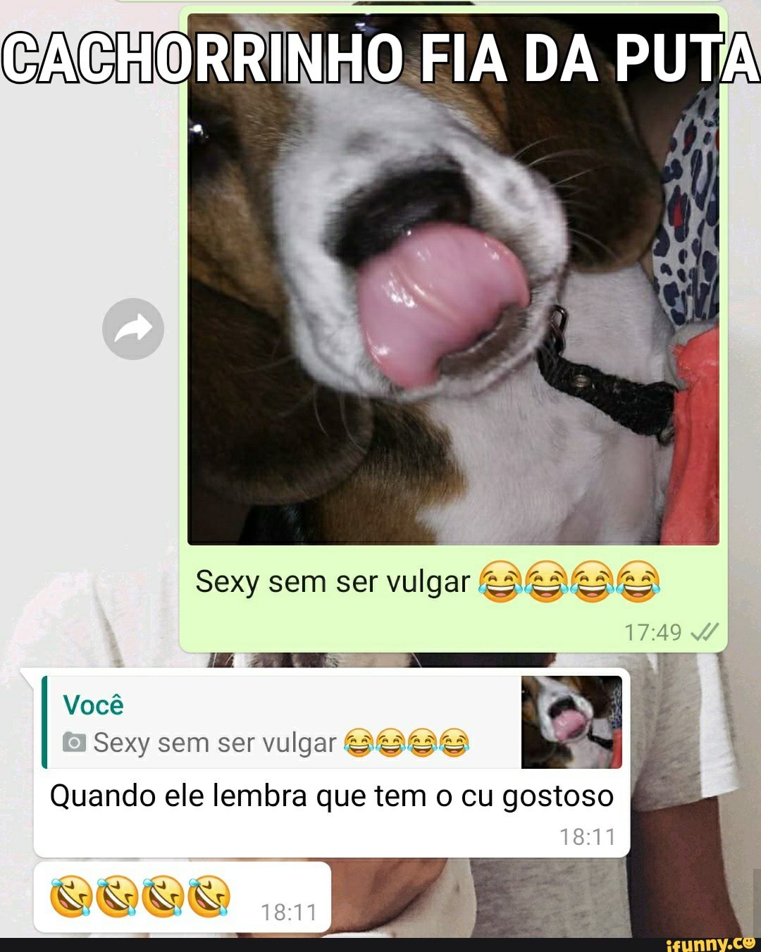 CACHORR INHO.FIA DA PUTA Sexy sem ser vulgar 3/23/25//83) LAOS Sexy sem ser  vulgar BOOS i SA Quando ele lembra que tem o cu gostoso - iFunny Brazil