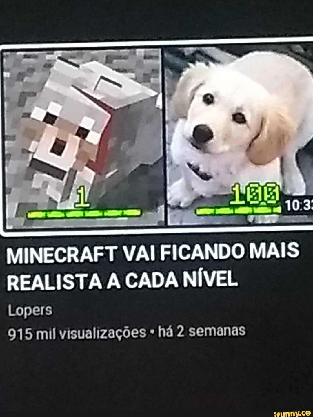 minecraft mas sempre vai ficando mais realista 