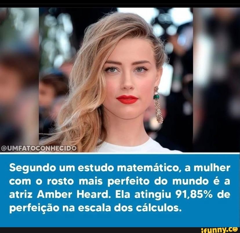 Amber Heard é a mulher com o rosto MAIS PERFEITO, segundo a