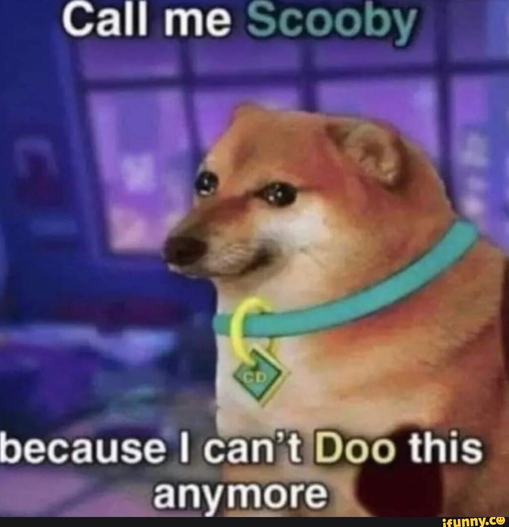 call me Scooby because i cant Doo this anymore