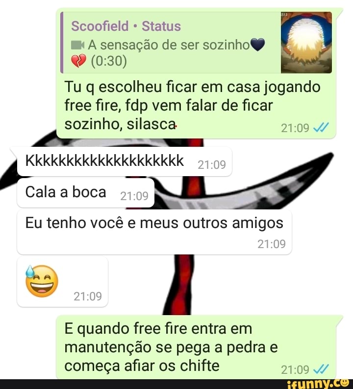 Foi jogar Free Fire na casa do amigo dele O que vc disse para a sua mulher?  Disse que eu ia jogar S Free Fire na casa do meu amigo - iFunny