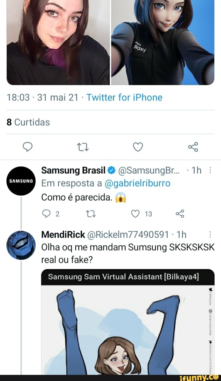 31 mai 21 - Twitter for iPhone 8 Curtidas Q Q Samsung Brasil