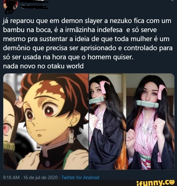 PORQUE A NEZUKO USA UM BAMBU NA BOCA EM DEMON SLAYER