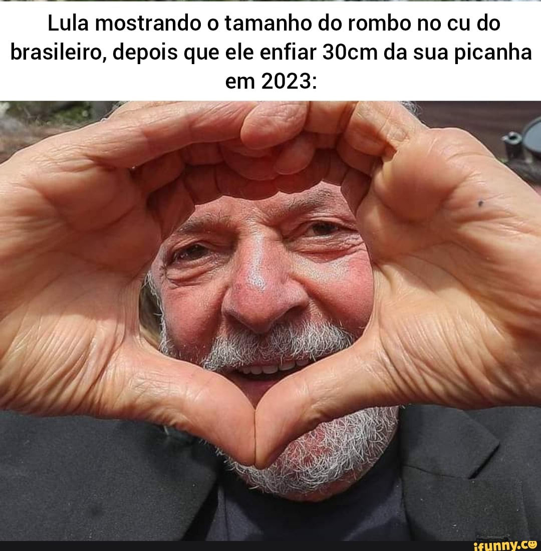 Lula mostrando o tamanho do rombo no cu do brasileiro, depois que ele  enfiar 30cm da sua picanha em 2023: - iFunny Brazil