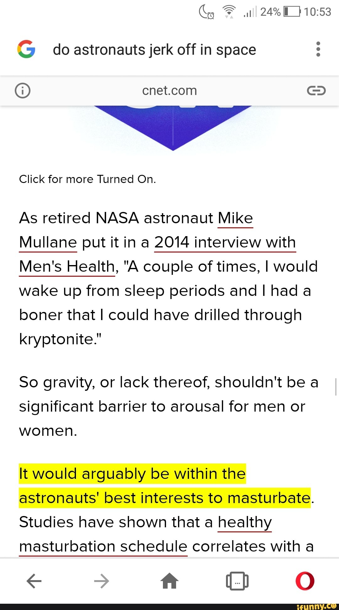 24% doastronauts jerk off in space Click for more Turned On. As retired  NASA astronaut