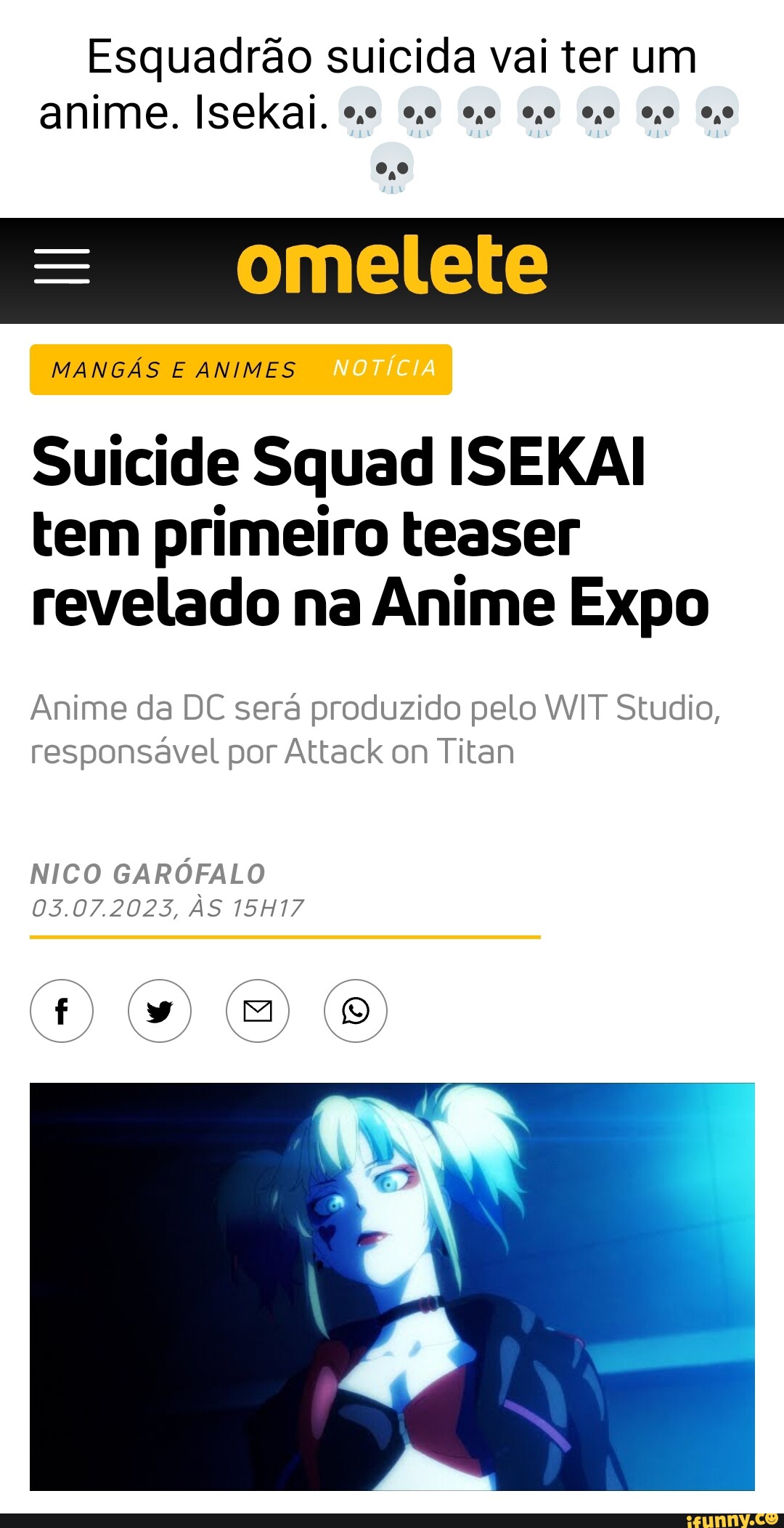 Esquadrão Suicida vai ganhar anime; veja teaser