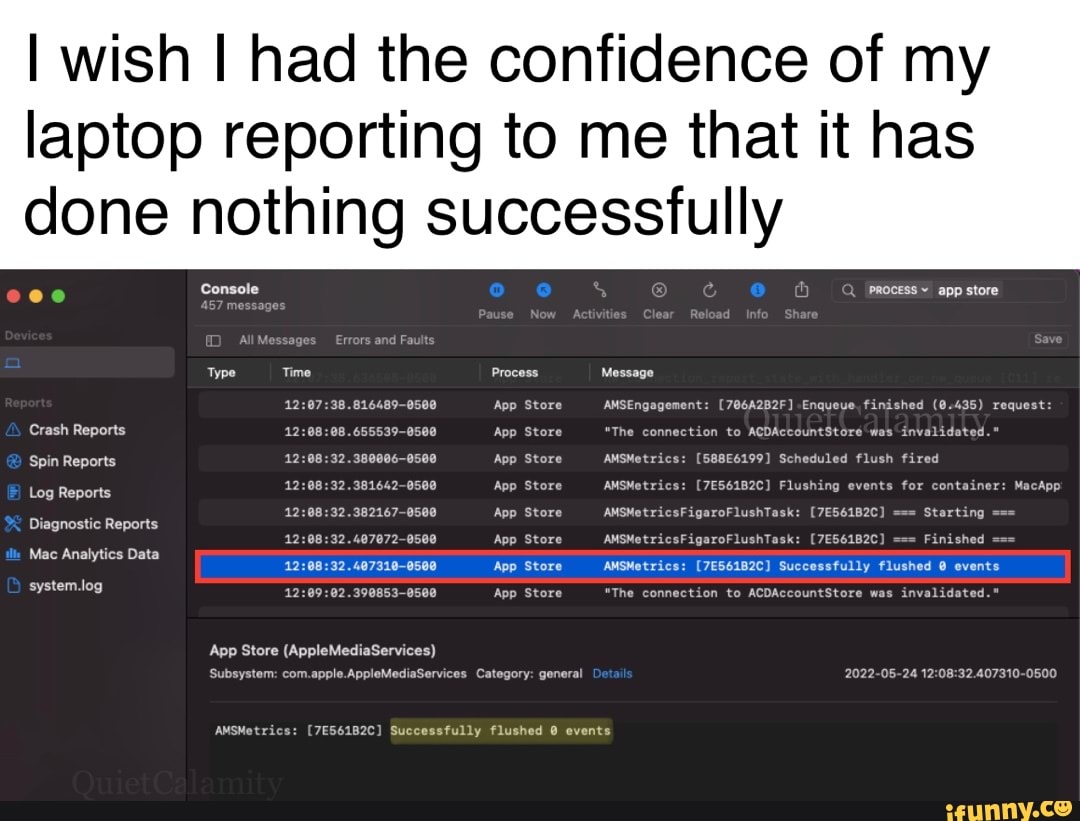 I wish I had the confidence of my laptop reporting to me that it has ...