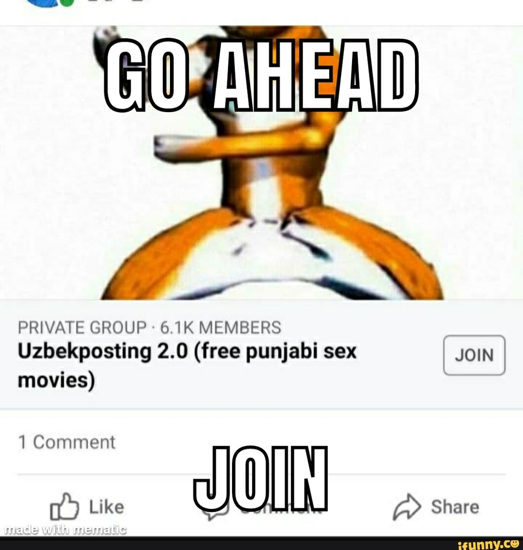 PRIVATE GROUP 6.1K MEMBERS Uzbekposting 2.0 (free punjabi sex JOIN movies)  1 Comment Like I Share - iFunny Brazil