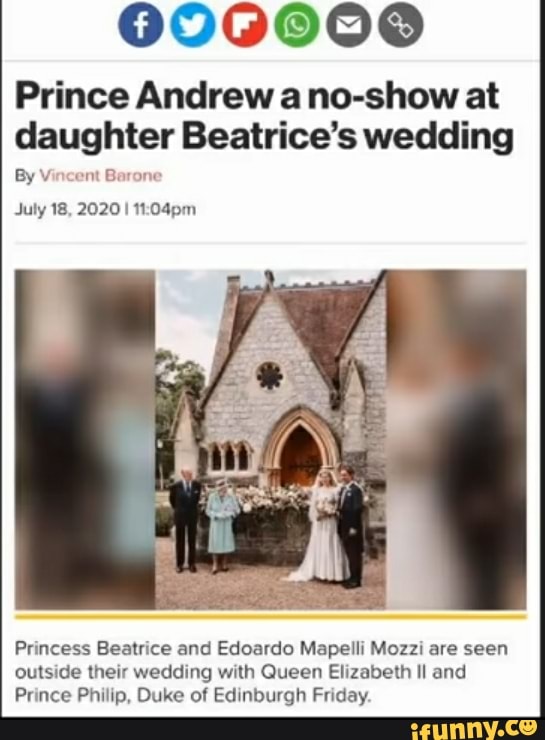 000000 Prince Andrew a no show at daughter Beatrice s wedding By