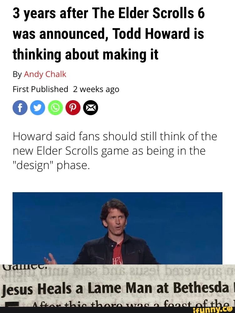 Todd Howard says The Elder Scrolls 6 is still in its design phase