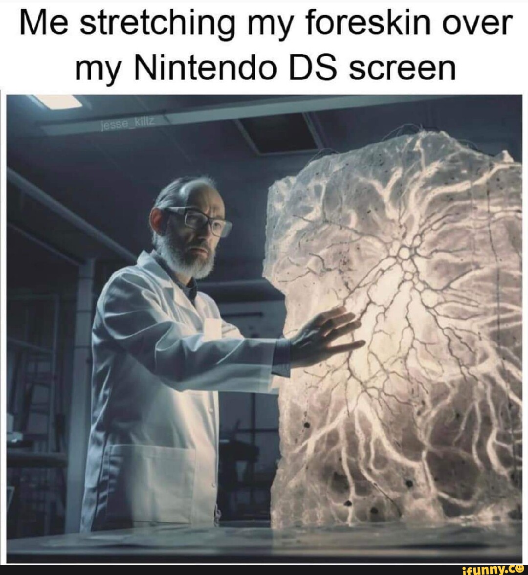 Me stretching my foreskin over my Nintendo DS screen - iFunny Brazil