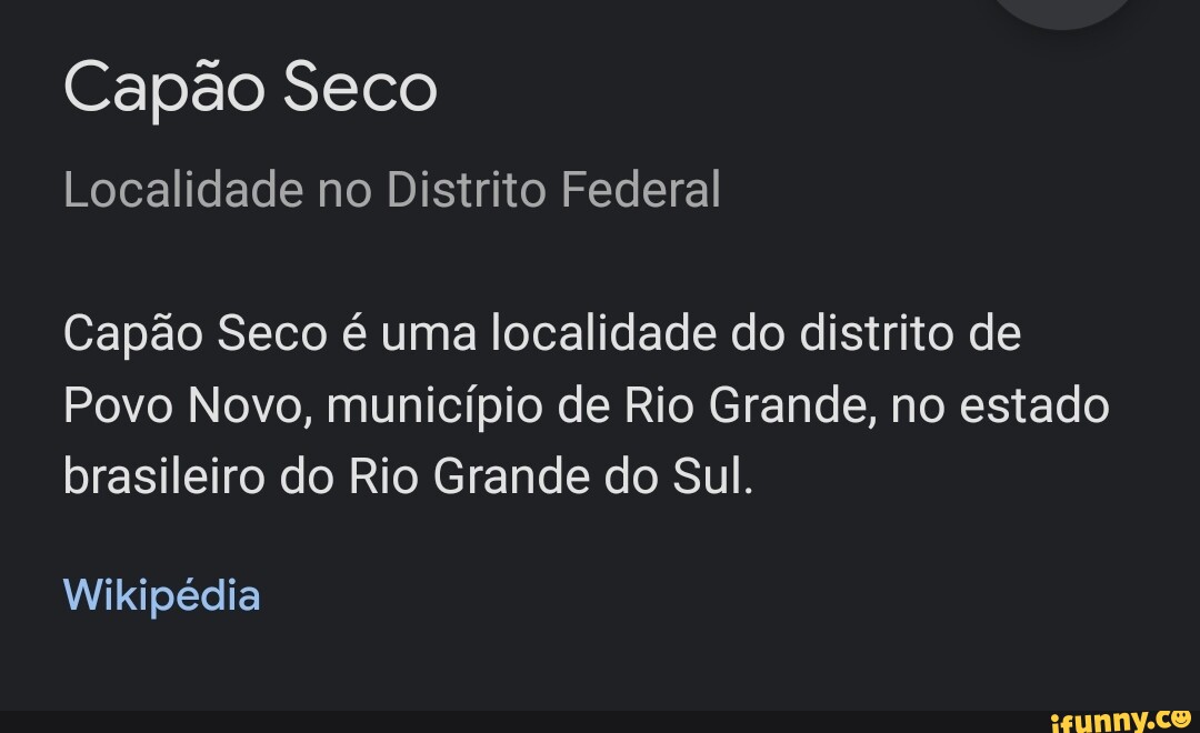 Onde fica essa passagem, qual bairro? Capão Você promete que não