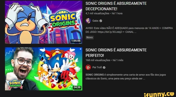 Sonic Origins - Meus Jogos