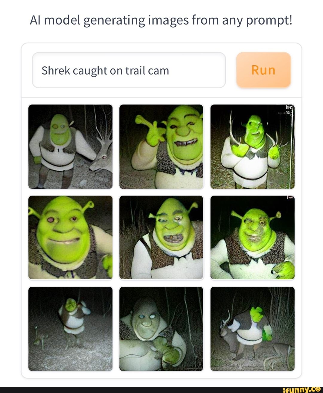 Trail cam footage of shrek : r/dallemini