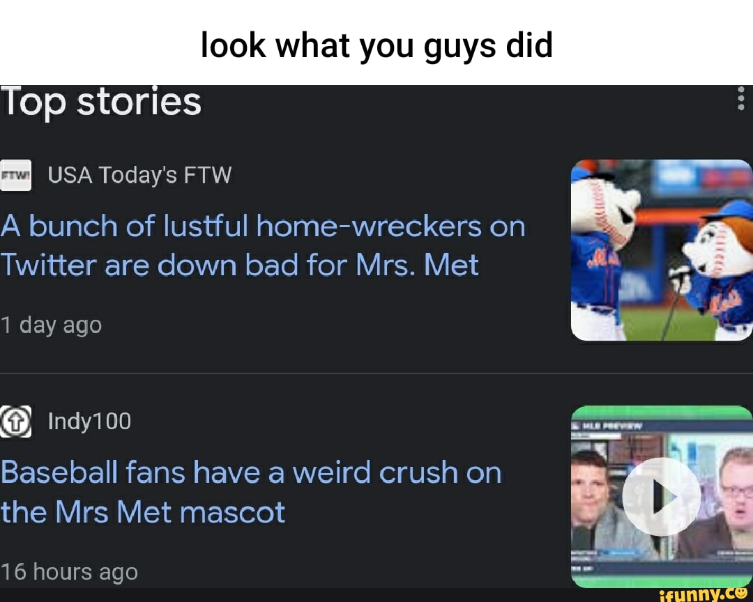 Baseball fans have a weird crush on the Mrs Met mascot