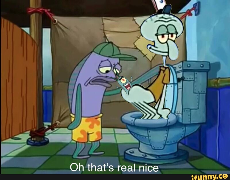 Oh That's Real Nice SpongeBob Toilet Meme, Oh That's Real Nice / SpongeBob  Fish Looking Into Toilet