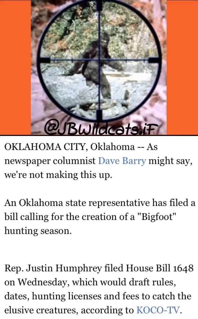 A Bigfoot hunting season in Oklahoma? Here's why a lawmaker filed